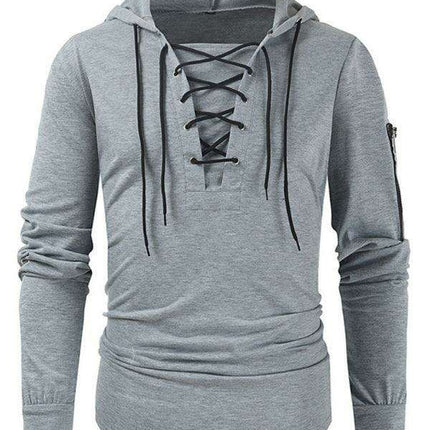 Lace-Up Detail Hooded Sweatshirt for Men: The Ultimate Stylish Casual Essential