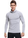 High-Neck Men's Compression Athletic Top with Long Sleeves