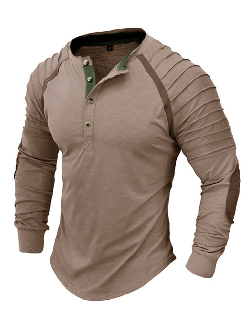 Versatile Men's Collared Long Sleeve Tee for Active Styling