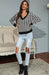 Chic Black Houndstooth V-Neck Sweater for Women