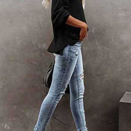 Trendy Women's Button-Up Lantern Sleeve Hoodie