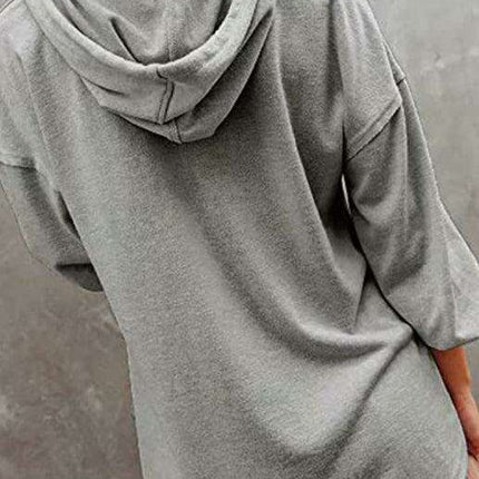 Trendy Women's Button-Up Lantern Sleeve Hoodie