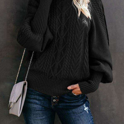 Chic Women's Cozy Twist-Detail Sweater with Mid Collar