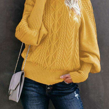 Chic Women's Cozy Twist-Detail Sweater with Mid Collar
