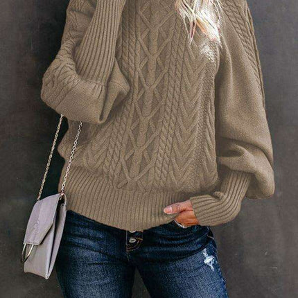 Chic Women's Cozy Twist-Detail Sweater with Mid Collar