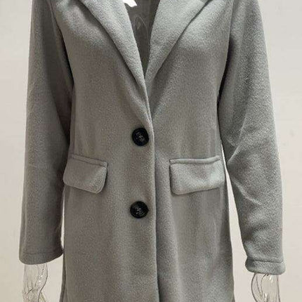 Chic Tweed Overcoat with Convenient Waist Pockets for Ultimate Warmth