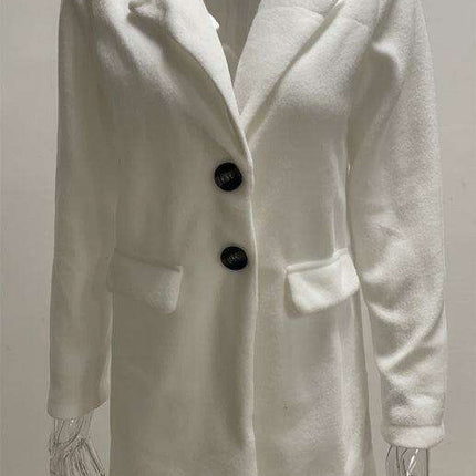 Chic Tweed Overcoat with Convenient Waist Pockets for Ultimate Warmth