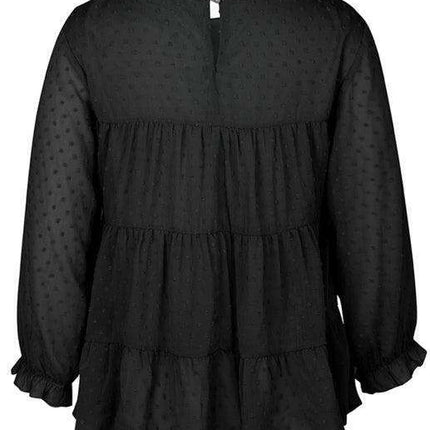 Elegant Jacquard Top with Balloon Sleeves - Versatile Women's Fashion Essential