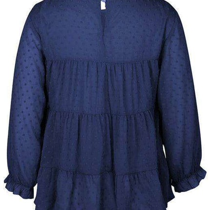 Elegant Jacquard Top with Balloon Sleeves - Versatile Women's Fashion Essential