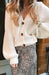 Radiant Elegance: Cozy V-Neck Button-Up Knit Cardigan with Lantern Sleeves