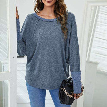 Elegant Batwing Sleeve Cotton Tunic for Women - Stylish Loose Fit Top for Spring-Summer