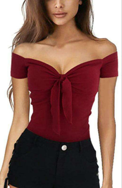 Elegant V Neck Fitted Top - Must-Have All-Season Essential for Women