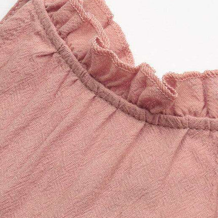 Elegant Sleeveless Halter Neck Dress in Soft Cotton-Linen Blend for Women