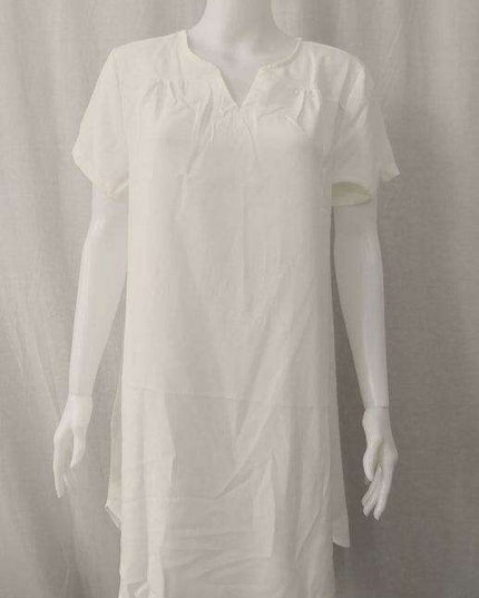Chic Linen Summer Dress with Trendy Split Neck Design - Ideal for Warm Weather Outings