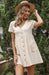 Breezy Chic Women's Cotton Linen V-Neck Shirt Dress with Short Sleeves
