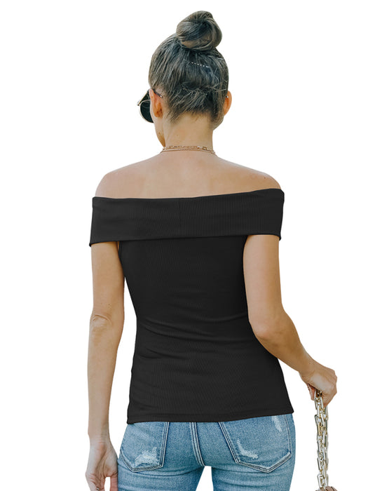 Women's fashion skinny off shoulder top