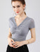 Chic Nylon Jersey Top with Stylish Hi-Low Detail