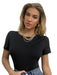 Breathable Round Neck Top with Chic Casual Vibe for Women