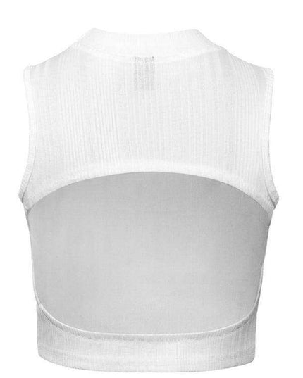 Elegant Sleeveless Top with Unique Neckline