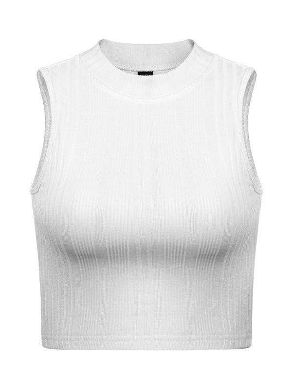 Elegant Sleeveless Top with Unique Neckline