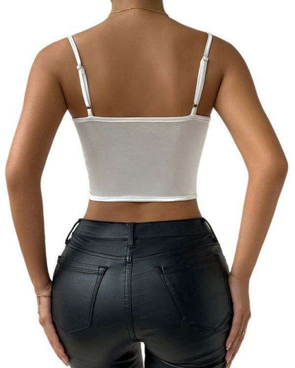 Chic Sleeveless Top with Lace Embellishments