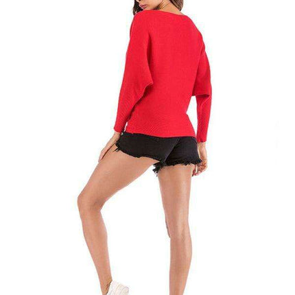 Festive Reindeer Batwing Sweater - Women's Winter Elegance