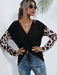 Leopard Print Cozy Black Knit Sweater - Stylish Women's Pullover