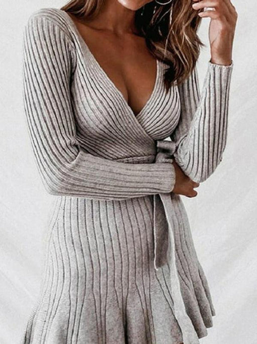 Sultry Chic | Women's Allure V-Neck Long Sleeve Sweater
