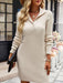 Elegant Knit Sweater Dress with Button-Up Front for Women