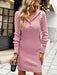Knit Button-Up Sweater Dress with Elegant Front Detail for Women