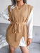 Elegant Women's Knit Dress Set with Belted Vest for Autumn-Winter