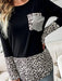 Leopard Print Casual Top with Long Sleeves for Women