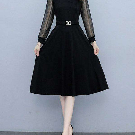 Elegant Long Sleeve Lace Collar Dress for Women