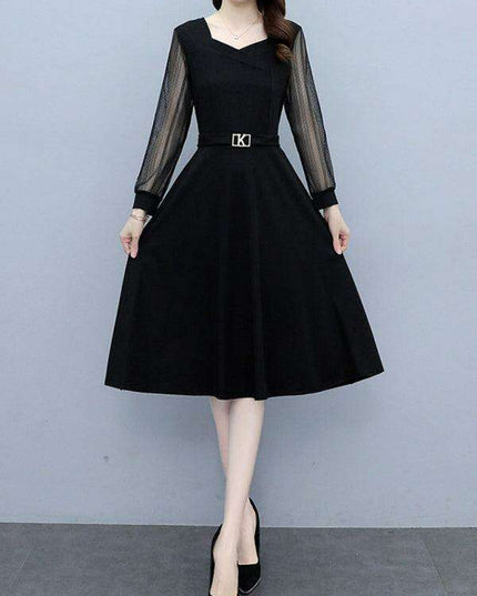 Elegant Long Sleeve Lace Collar Dress for Women