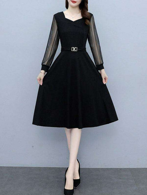 Elegant Long Sleeve Lace Collar Dress for Women