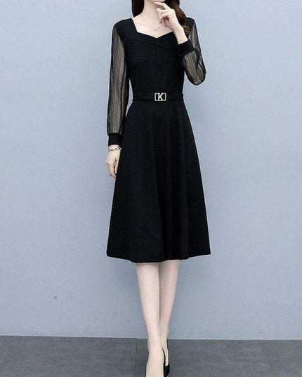 Elegant Long Sleeve Lace Collar Dress for Women