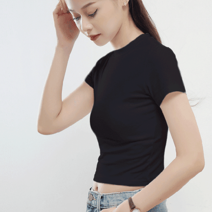 Stylish Women's Essential Cotton Blend Short Sleeve Top