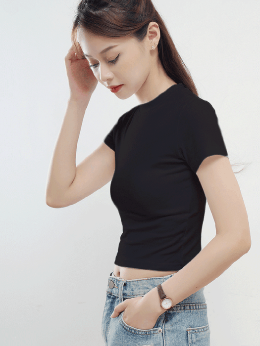 Stylish Women's Short Sleeve Cotton Blend Top