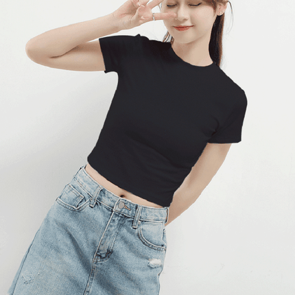 Stylish Women's Essential Cotton Blend Short Sleeve Top