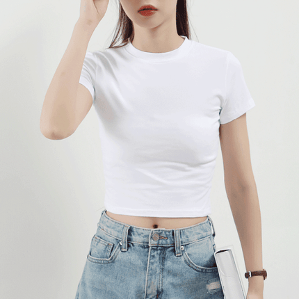 Stylish Women's Essential Cotton Blend Short Sleeve Top