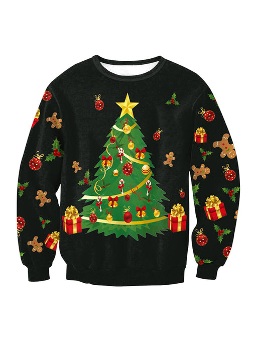 Festive Reindeer Santa Christmas Sweater - Women's Cozy Loose Top