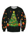 Festive Reindeer Santa Christmas Sweater - Women's Cozy Loose Top