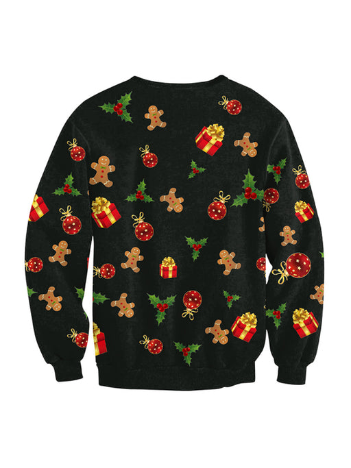 Festive Reindeer Christmas Sweater - Women's Holiday Loose Fit Top