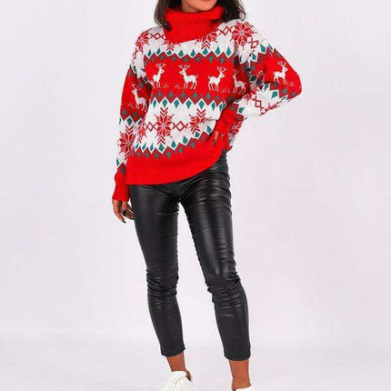 Holiday Cheer Cozy Turtleneck Sweater for Women