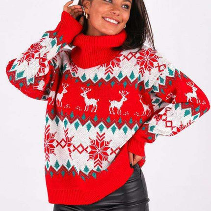 Holiday Cheer Cozy Turtleneck Sweater for Women