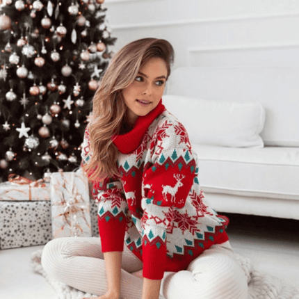 Holiday Cheer Cozy Turtleneck Sweater for Women