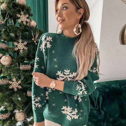 Charming Snowflake Holiday Sweater for Women: Celebrate in Comfort and Style