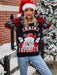 Festive Acrylic Christmas Sweater with Long Sleeves - Women's Cozy Knitwear