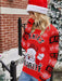 Festive Acrylic Knit Christmas Sweater with Long Sleeves for Women