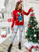 Cozy Festive Christmas Acrylic Women's Sweater with Long Sleeves